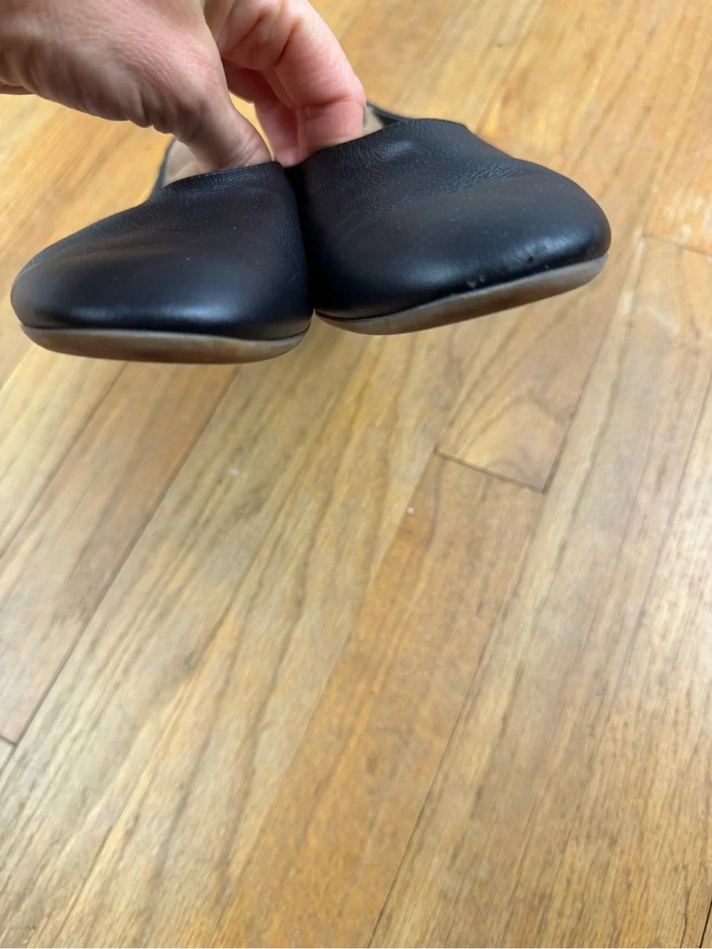 Everlane Black Leather Slip-On Ballet Flats
